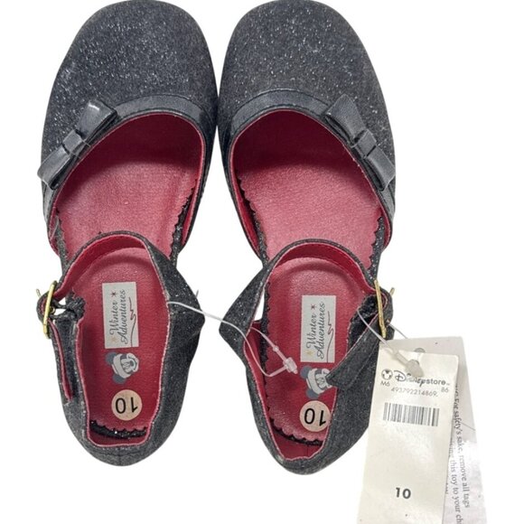 Disney Winter Adventure Step Shoes Size 10 Black with Red Lining Mary Jane - Picture 2 of 6